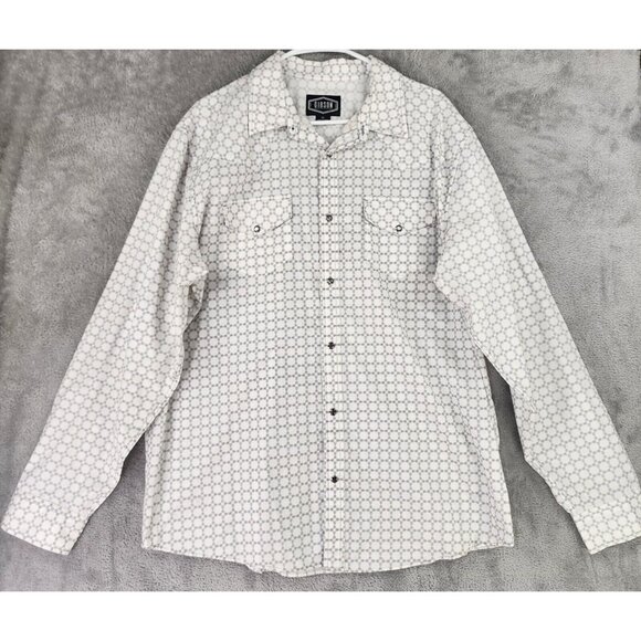 Gibson Other - Gibson Shirt Mens XL White Black Western Cowboy Casual Pearl Snap Long Sleeve